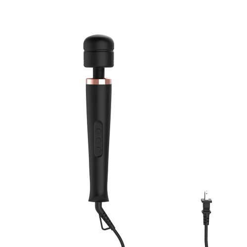 Adam & Eve Magic Massager Ultimate black plug-in wand with a silicone head.