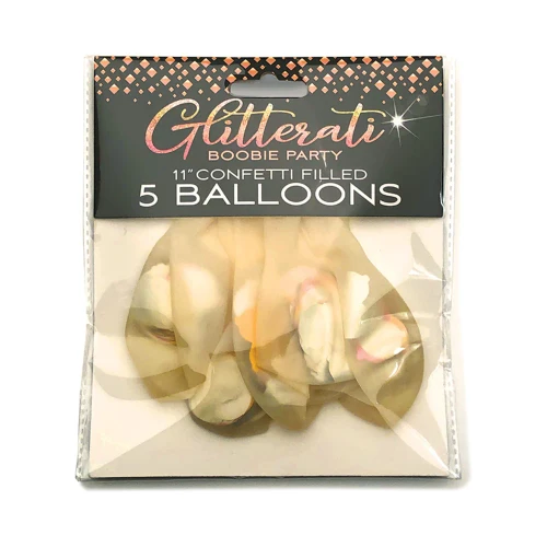 Glitterati Boobie Party 11" Confetti Filled Balloons - 5 Pack