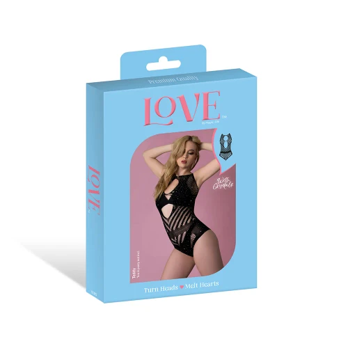 Love Rhinestone Crystal Teddy retail box front - Black