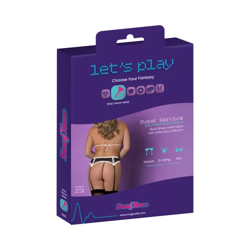 Sexy Time Sugar Service 3pc Sexy French Maid Costume retail box back