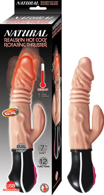 Natural Realskin 7" Hot Cock Rotating Thruster