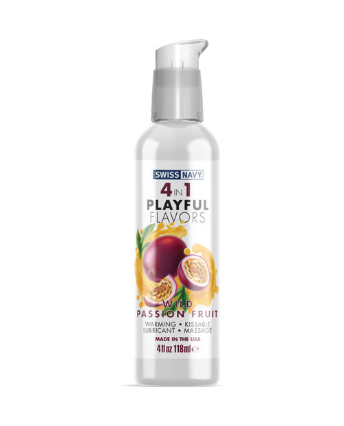 Swiss Navy 4 in 1 Playful Flavors Passion Fruit Warming Lube - 4 oz