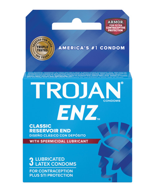 Trojan ENZ Spermicidal Condoms - 3pk