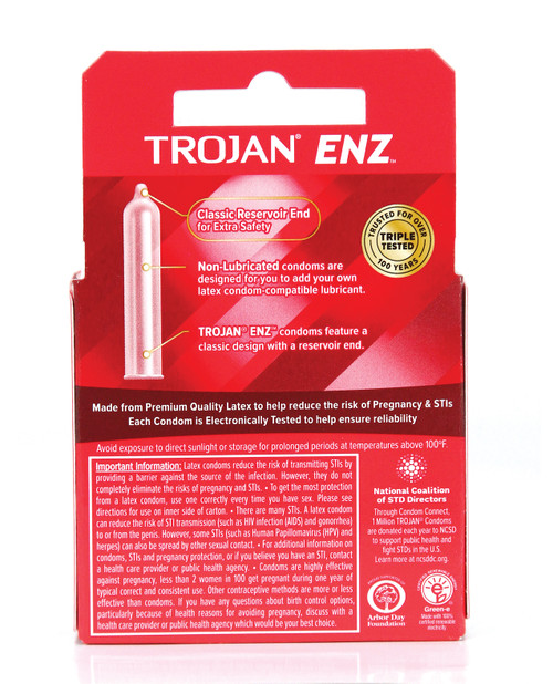 Trojan ENZ Non-Lubricated Condoms - 3pk