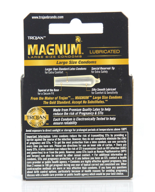 Trojan Magnum Lubricated Condoms - 3pk Trojan Magnum Lubricated Condoms - 3pk