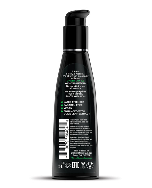 Wicked Aqua Candy Apple Flavored Lubricant - 4 oz Wicked Aqua Candy Apple Flavored Lubricant - 4 oz