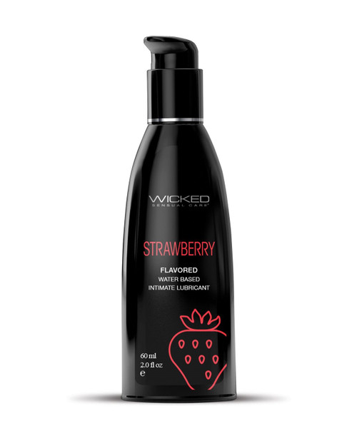 Wicked Aqua Strawberry Flavored Lubricant - 2oz Wicked Aqua Strawberry Flavored Lubricant - 2oz