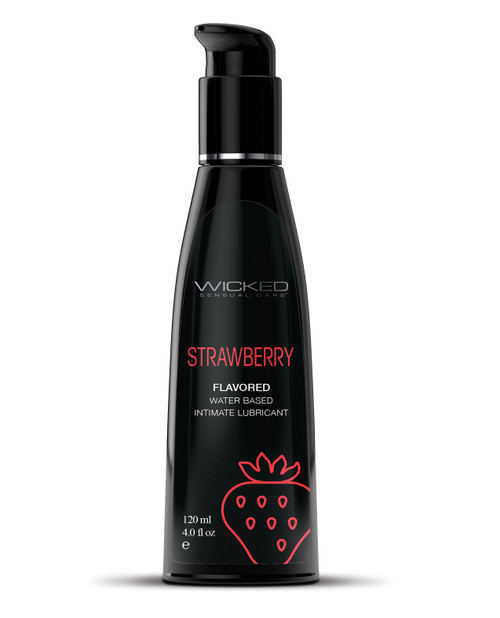 Wicked Aqua Strawberry Flavored Lubricant - 4oz Wicked Aqua Strawberry Flavored Lubricant - 4oz