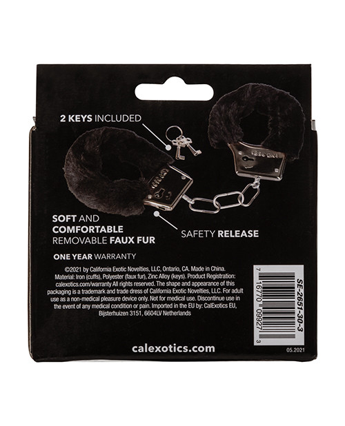 CalExotics Playful Furry Cuffs - Black CalExotics Playful Furry Cuffs - Black