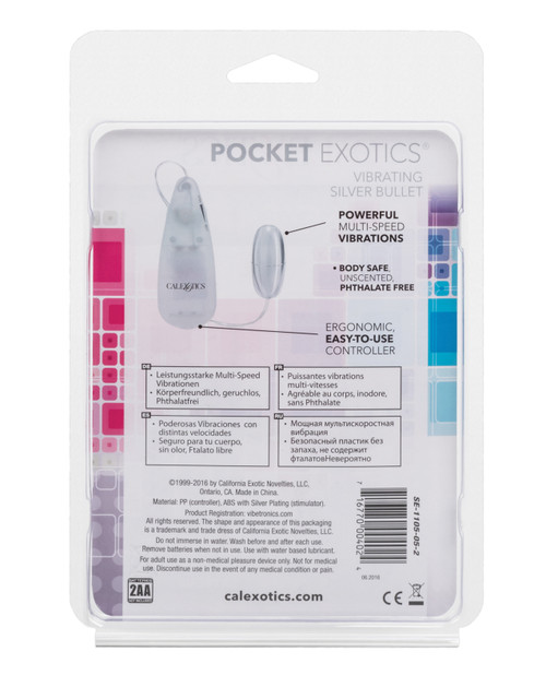 CalExotics Pocket Exotics Vibrating Silver Bullet CalExotics Pocket Exotics Vibrating Silver Bullet