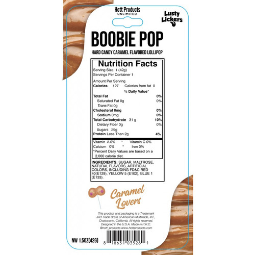Lusty Lickers Caramel Boobie Pop