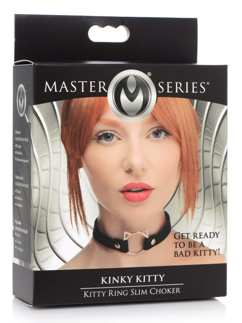 Master Series Kinky Kitty Ring Slim Choker - Black Master Series Kinky Kitty Ring Slim Choker - Black