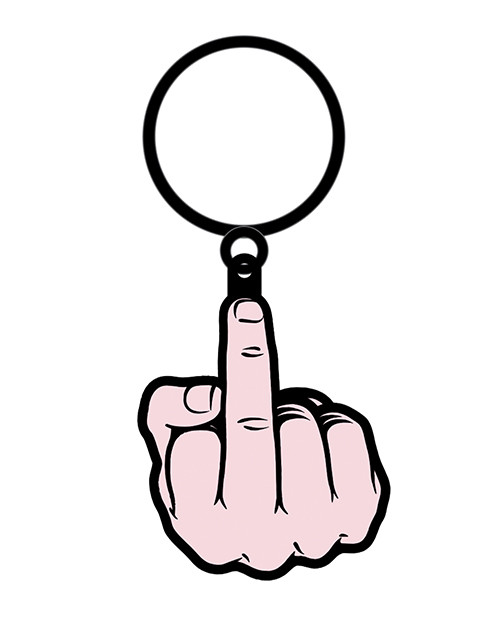 Wood Rocket Enamel Keychains - Middle Finger