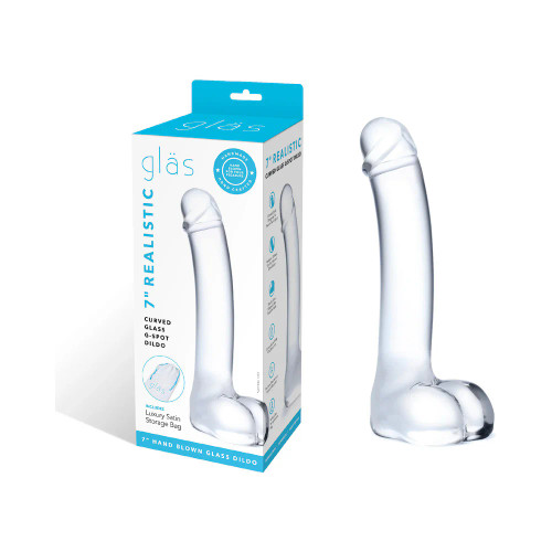 Glas 7" Realistic Curved Glass G-Spot Dildo Glas 7" Realistic Curved Glass G-Spot Dildo