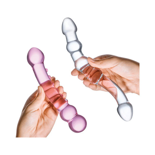 Glas Double Pleasure 2pc Glass Dildo Set