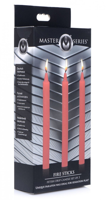 Master Series Fire Sticks Fetish Drip Candles - 3pk Master Series Fire Sticks Fetish Drip Candles - 3pk
