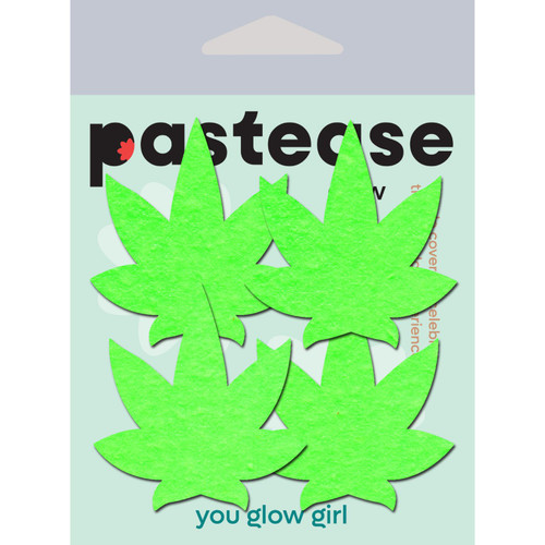 Pastease Glow In The Dark Pot Leaf Pasties - 2pk Pastease Glow In The Dark Pot Leaf Pasties - 2pk