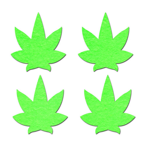 Pastease Glow In The Dark Pot Leaf Pasties - 2pk Pastease Glow In The Dark Pot Leaf Pasties - 2pk