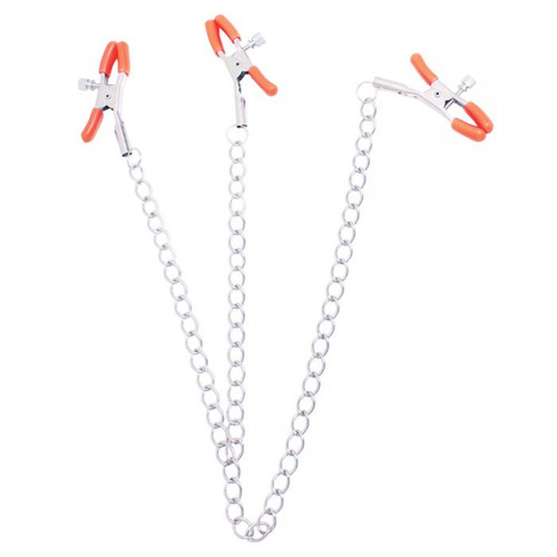 Orange Is The New Black Triple Your Pleasure Clamps & Chain Orange Is The New Black Triple Your Pleasure Clamps & Chain