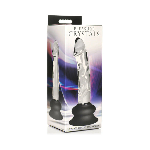 Pleasure Crystals 5.6" Glass Dildo with Suction Cup Pleasure Crystals 5.6" Glass Dildo with Suction Cup