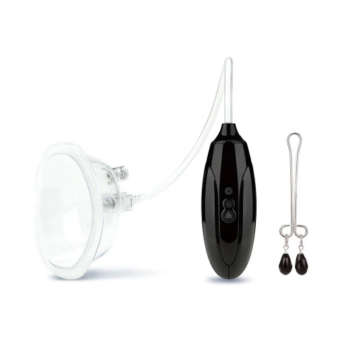 Lux Fetish Rechargeable Pussy Pump with Clit Clamp