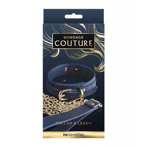 Bondage Couture Collar & Leash - Blue
