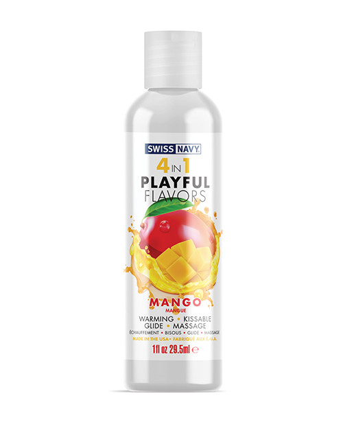 Swiss Navy 4 in 1 Playful Flavors Mango Warming Lube - 1oz