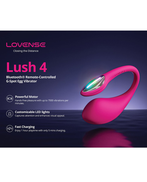 Lovense Lush 4 Bluetooth Remote Controlled G-Spot Egg Vibrator Lovense Lush 4 Bluetooth Remote Controlled G-Spot Egg Vibrator