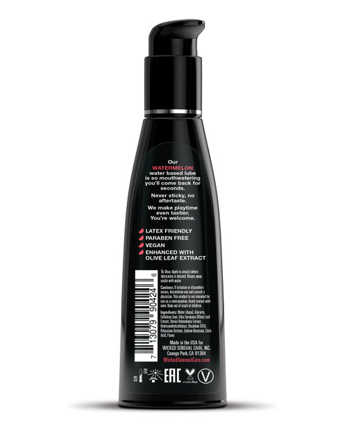 Wicked Aqua Watermelon Flavored Lubricant - 4oz Wicked Aqua Watermelon Flavored Lubricant - 4oz