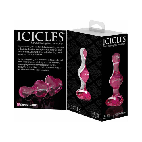 Icicles No. 75 Beaded Heart Shaped Glass Plug