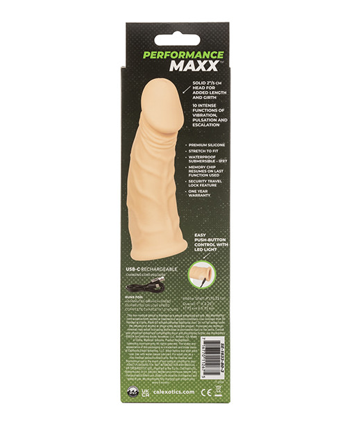 Performance Maxx 7" Rechargeable Vibrating Extension - Beige