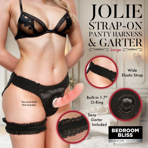 Bedroom Bliss Jolie Strap-On Panty Harness & Garter