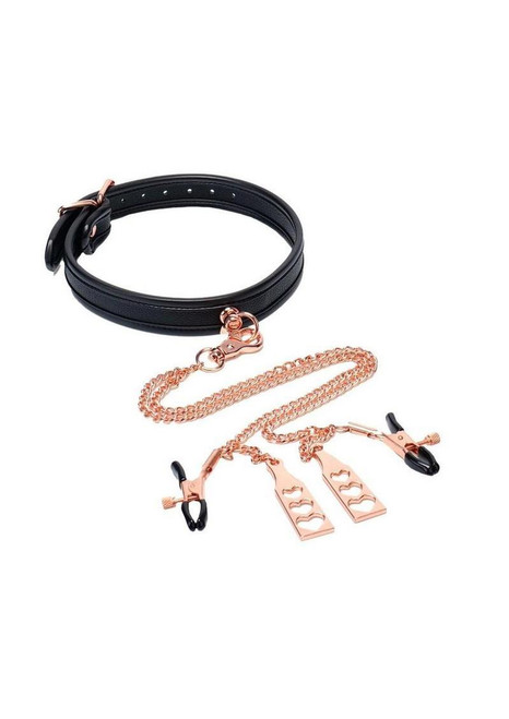 Punishment Choker & Nipple Clamps