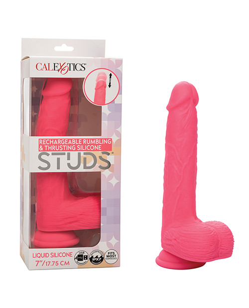 CalExotics Studs 7" Rumbling & Thrusting Silicone Dildo CalExotics Studs 7" Rumbling & Thrusting Silicone Dildo