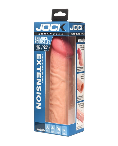 Jock Enhancers 1.5" Realistic Silicone Penis Extension - Light
