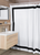 White Shower Curtain with Black Border