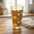 Retro Atomic Floral Pint Glasses - 16oz Cocktail Glasses