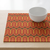 Retro Orange Brown Wave Pattern Tea Towel - 70s Geometric Kitchen Linen