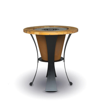 The Arteflame Leaf table adds a large prep area while incorporating your grill. The large surface is made entirely from teak wood and is as functional as it is gorgeous. These tables are made from powder coated US Steel and solid teak wood so they are virtually maintenance free.
A Large Big Green Egg or similar sized 18" kamado grill will also fit, perfect for your Arteflame kamado or kettle insert!
MATERIALS:
Legs: ¼” Powder Coated Steel
Top Ring: ¼” Powder Coated Steel
Wood Top: 1 ½” Solid Butcher Block Teak
DIMENSIONS:
Legs: 8” w x 36 ½” h x 5” d
Top: 36” Diameter Outer, 21” Diameter Opening For Grill. 7” Ring. 1 ½” Thick
Total Overall Height With Wood Top: 38”
Total Overall Width: 36”
The Arteflame Leaf table adds a large prep area while incorporating your grill. The large surface is made entirely from teak wood and is as functional as it is gorgeous. These tables are made from powder coated US Steel and solid teak wood so they are virtually maintenance free.
A Large Big Green Egg or similar sized 18" kamado grill will also fit, perfect for your Arteflame kamado or kettle insert!
MATERIALS:
Legs: ¼” Powder Coated Steel
Top Ring: ¼” Powder Coated Steel
Wood Top: 1 ½” Solid Butcher Block Teak
DIMENSIONS:
Legs: 8” w x 36 ½” h x 5” d
Top: 36” Diameter Outer, 21” Diameter Opening For Grill. 7” Ring. 1 ½” Thick
Total Overall Height With Wood Top: 38”
Total Overall Width: 36”