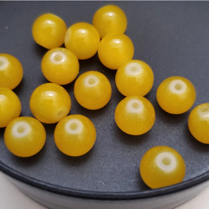 10mm Glass  37 beads Yellow
