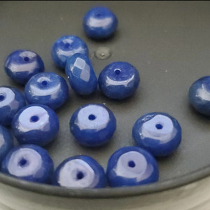 10mm Rondelle shape Jade Blue B1 /30beads