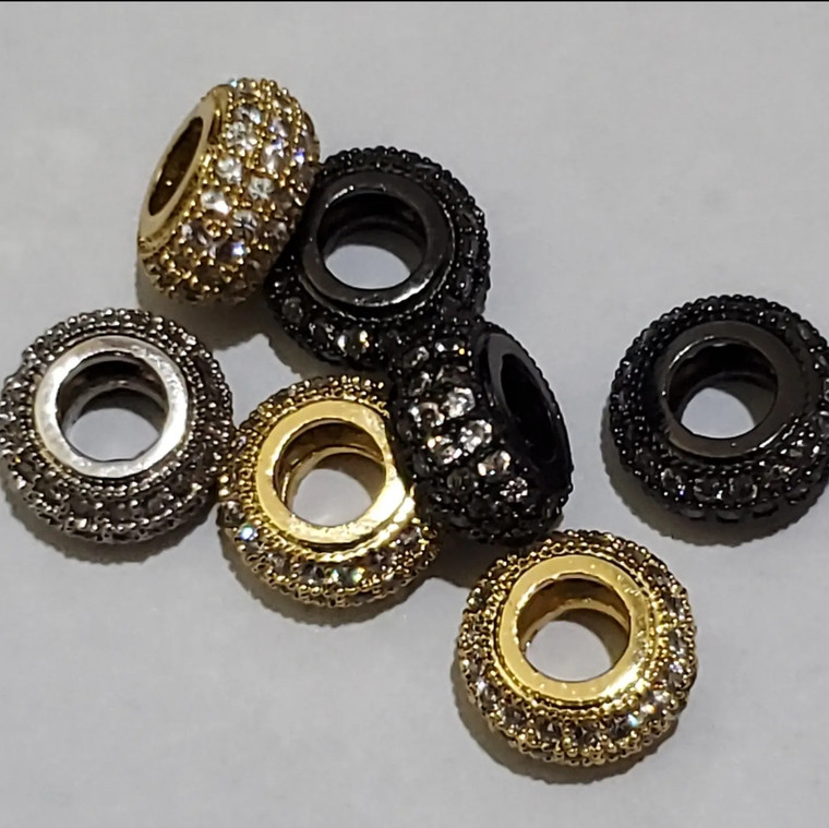 8mm Spacer bead w CZ