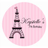 Personalised Paris Eiffel Tower Icing Sheet  - Pink Paris Eiffel Tower Edible Image for Kids Birthday Cake - Cupcake and Cookie Edible Images - Printed in Melbourne Australia - Buy with Afterpay, Paypal and Card