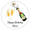 Champagne Bottle & Glasses cake image