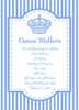 Light Blue Royal Stripe Christening & Baptism Invitations