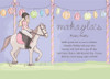 Personalised Girls Pony Birthday Party Invitation. Printed in Australia. Buy online with Afterpay, Paypal or card.