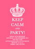 Pink KEEP CALM and PARTY Birthday Party Invitations