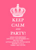 Pink KEEP CALM and PARTY Birthday Party Invitations