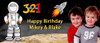 Personalized kids birthday party banner with photo - Space Astronaut theme. For sale online in Australia