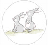 Grey Bunnies Party Spot Sticker Labels